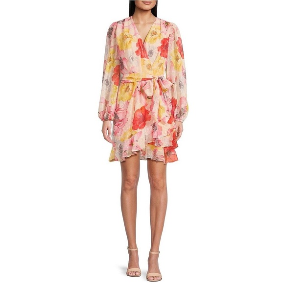 Alex Marie Long Sleeve dress Surplice V-Neck - Picture 1 of 8